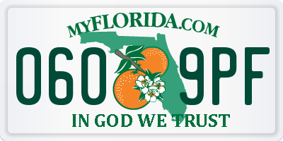 FL license plate 0609PF