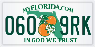 FL license plate 0609RK