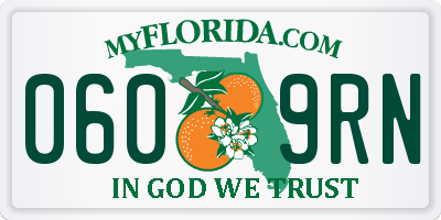 FL license plate 0609RN