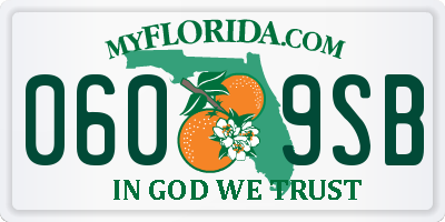 FL license plate 0609SB