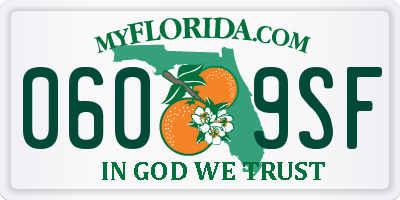 FL license plate 0609SF