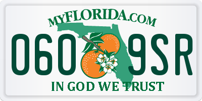 FL license plate 0609SR