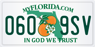 FL license plate 0609SV