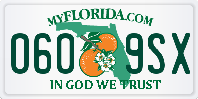 FL license plate 0609SX