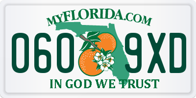 FL license plate 0609XD