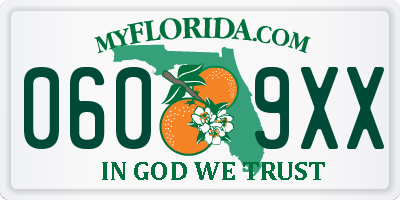 FL license plate 0609XX