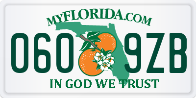 FL license plate 0609ZB