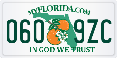 FL license plate 0609ZC