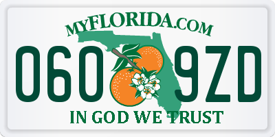 FL license plate 0609ZD