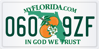 FL license plate 0609ZF