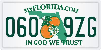 FL license plate 0609ZG