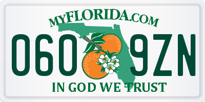 FL license plate 0609ZN