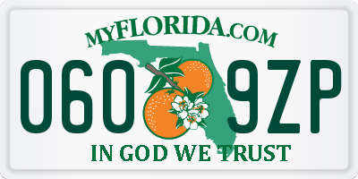 FL license plate 0609ZP