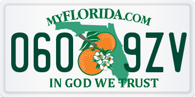 FL license plate 0609ZV