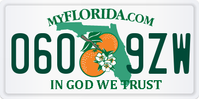 FL license plate 0609ZW