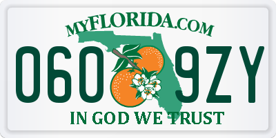 FL license plate 0609ZY