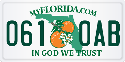 FL license plate 0610AB
