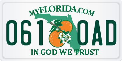 FL license plate 0610AD