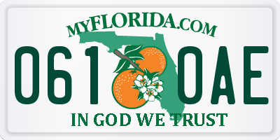 FL license plate 0610AE
