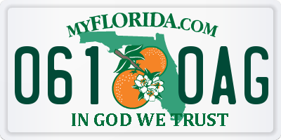 FL license plate 0610AG