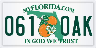 FL license plate 0610AK