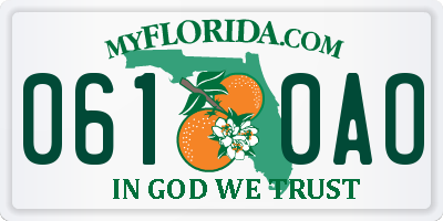 FL license plate 0610AO