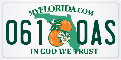 FL license plate 0610AS