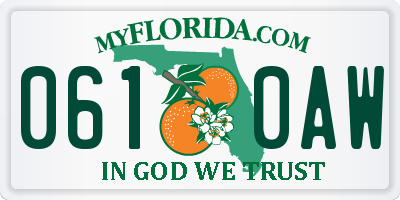 FL license plate 0610AW