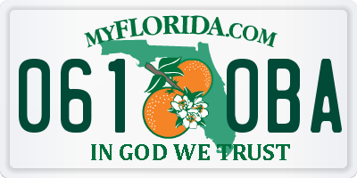FL license plate 0610BA
