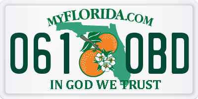 FL license plate 0610BD