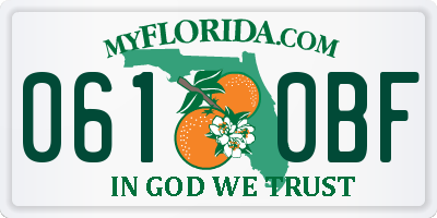 FL license plate 0610BF