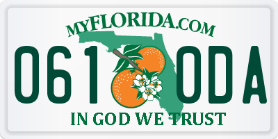 FL license plate 0610DA