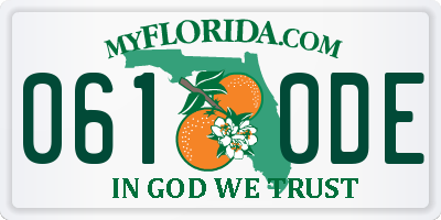 FL license plate 0610DE