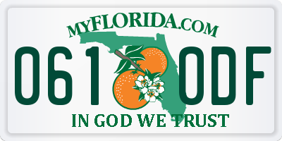 FL license plate 0610DF
