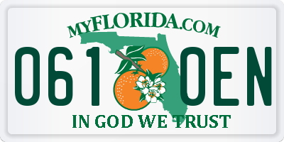 FL license plate 0610EN