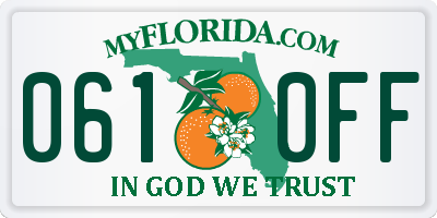 FL license plate 0610FF