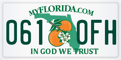 FL license plate 0610FH