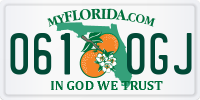 FL license plate 0610GJ