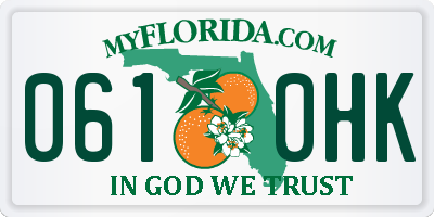 FL license plate 0610HK