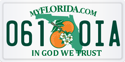 FL license plate 0610IA