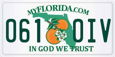 FL license plate 0610IV