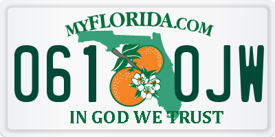 FL license plate 0610JW