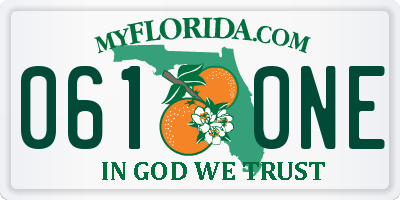 FL license plate 0610NE