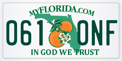 FL license plate 0610NF
