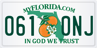 FL license plate 0610NJ