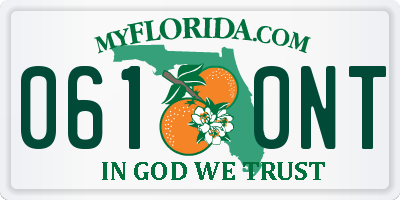 FL license plate 0610NT