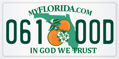 FL license plate 0610OD