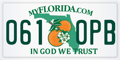 FL license plate 0610PB