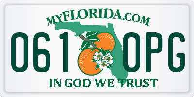 FL license plate 0610PG