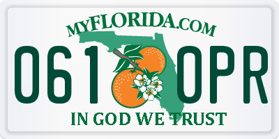 FL license plate 0610PR